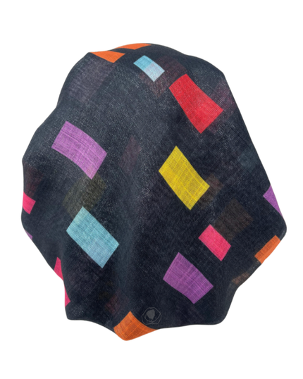 It's Younique PP-SHIM-SQMU Multicolor Squares Shimmer Pre-Tied Bandanna with Velvet Grip Myselflingerie.com