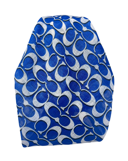 It's Younique OB-CO-BL Coach Inspired Blue Shimmer Pre-Tied Open Back Bandanna with Velvet Grip Myselflingerie.com