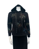 The Star Story 10-874 Flowers Embroidered Black Cotton Teen Hoodie Myselflingerie.com