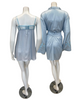 Isayes Lingerie 600193 + 180078 Heavenly Blue Embroidered Chemise & Wrap Set Myselflingerie.com