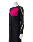 The Star Story 10-895 Black with Pink Flower Puzzle Modal Nursing Nightgown Myselflingerie.com