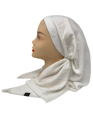 Cherie White Adjustable Pre-Tied Open Back Bandanna