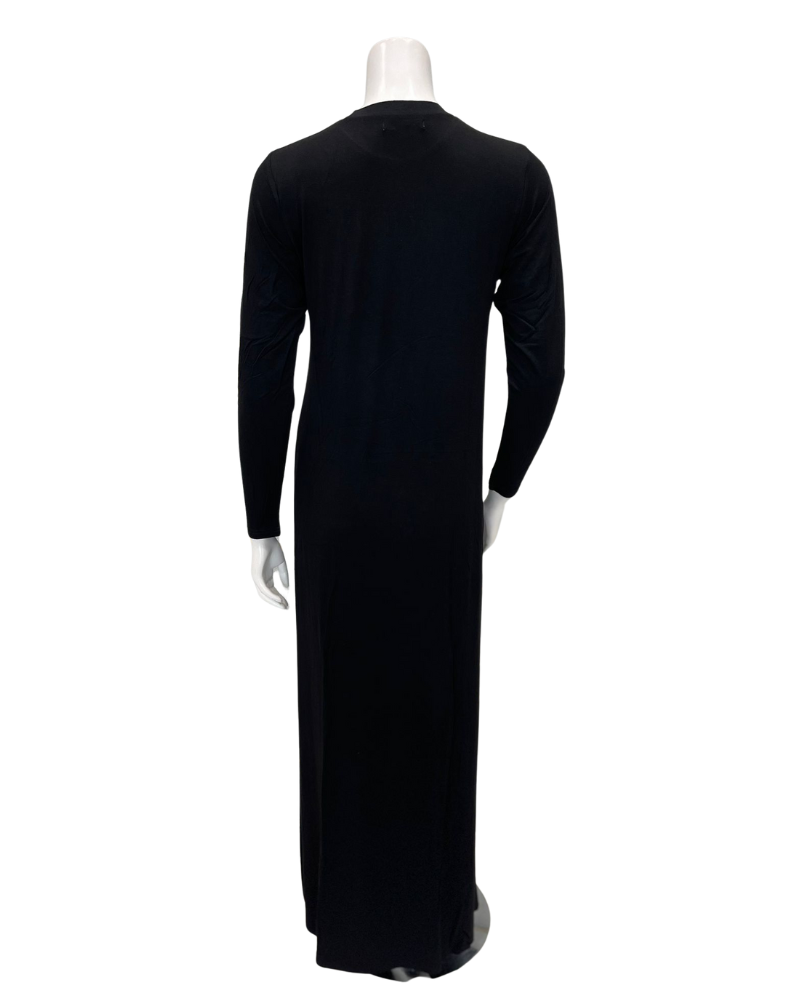 The Star Story 10-895 Black with Pink Flower Puzzle Modal Nursing Nightgown Myselflingerie.com