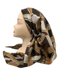 Cherie Brown Metallic Circular Design Pre-Tied Open Back Bandanna