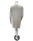 Jackie O'Loungewear NS-L/S-ECR Ecru Ribbed V Neck Lace Long Sleeves Modal Nightshirt Myselflingerie.com