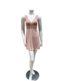 Samantha Chang SC222216-8016-VP Pink Sand Lace Vanilla Modal Chemise & Robe Set Myselflingerie.com