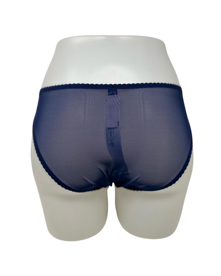 Polo by Ralph Lauren 4P0178-R2815 Navy Mesh Embroidered Sheer Bikini Myselflingerie.com