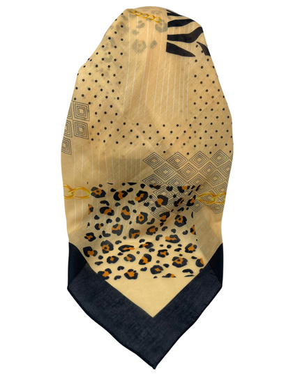 It's Younique OB-LE-TI Lemon Tiger Print Pre-Tied Open Back Bandanna with Velvet Grip Myselflingerie.com