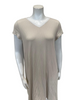 Jackie O'Loungewear NS-S/S-ECR Ecru Ribbed V Neck Short Sleeves Modal Nightshirt Myselflingerie.com