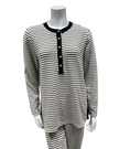 Iora Lingerie 225521 Striped Knit Blend Button Down Pajamas Set Myselflingerie.com