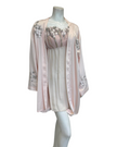 Isayes Lingerie 600193 + 180078 Light Pink Embroidered Chemise & Wrap Set Myselflingerie.com