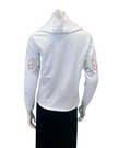The Star Story 10-874 Flowers Embroidered White Cotton Teen Hoodie Myselflingerie.com