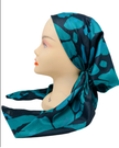 It's Younique PP-PAT-TE Teal Green Patches Pre-Tied Bandanna with Velvet Grip Myselflingerie.com