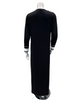 Velvet AN850BLK Black wih White Button Down Double Piping Modal Nightgown Myselflingerie.com