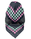 It's Younique OB-HOU-GNPK Green and Pink Houndstooth Pre-Tied Open Back Bandanna with Velvet Grip Myselflingerie.com