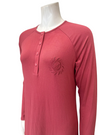 Angelice S-7142 Rosewood Logo Snaps Ribbed Modal Nightgown Myselflingerie.com
