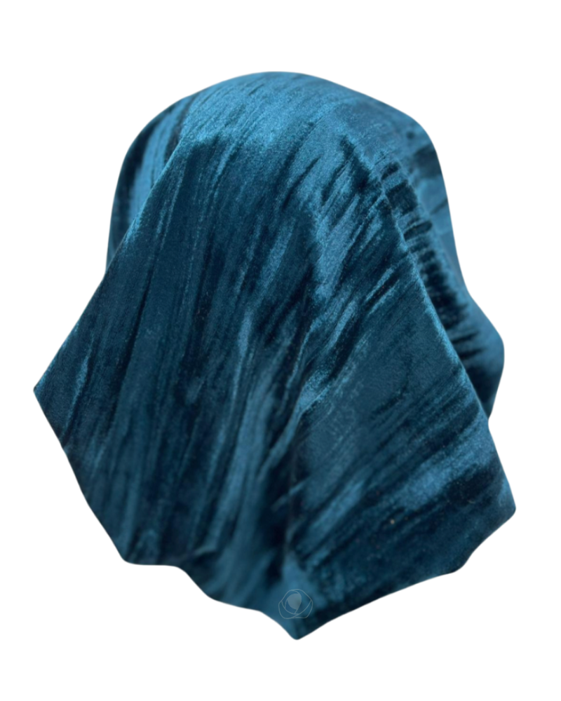 Cherie HA-DESVLVT-TL Teal Designed Adjustable Pre-Tied Bandanna Myselflingerie.com