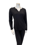 Cosabella AMORE9791 Bella Black Cotton Blend Pajamas Set Myselflingerie.com