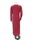 Angelice S-7142 Rosewood Logo Snaps Ribbed Modal Nightgown Myselflingerie.com