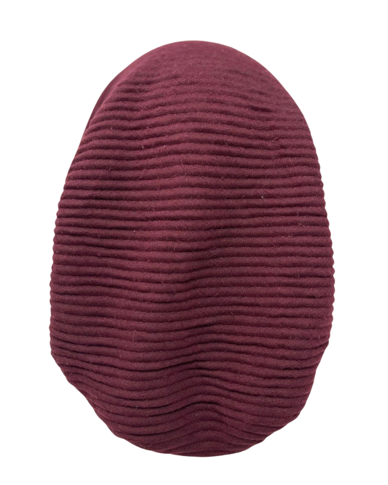 SG LN421 Burgundy Wrinkle / Lurex Border Pre-Tied Bandanna with Small Full Grip Myselflingerie.com