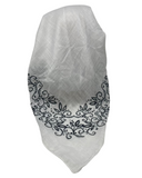 It's Younique OB-LACE-BK White with Black Lace Border Design Pre-Tied Open Back Bandanna with Velvet Grip Myselflingerie.com