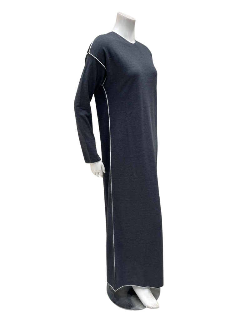 Iora Lingerie 25419C Grey Stitched Cotton Blend Pull On Nightgown Myselflingerie.com