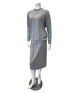 Jackie O' 2PC-TSHIRT-GRY Grey Lounger Top & Skirt Set Myselflingerie.com