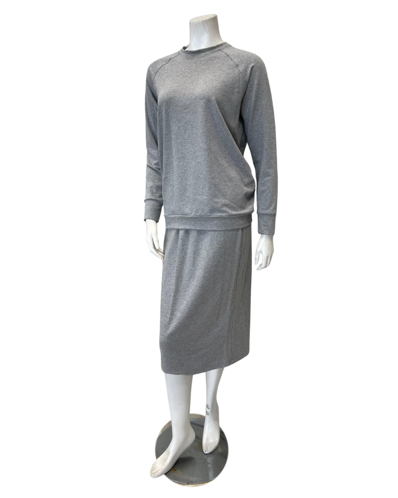 Jackie O' 2PC-TSHIRT-GRY Grey Lounger Top & Skirt Set Myselflingerie.com