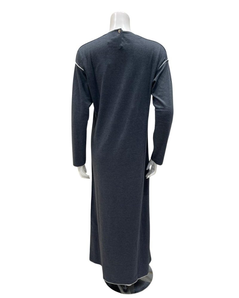Iora Lingerie 25419C Grey Stitched Cotton Blend Pull On Nightgown Myselflingerie.com