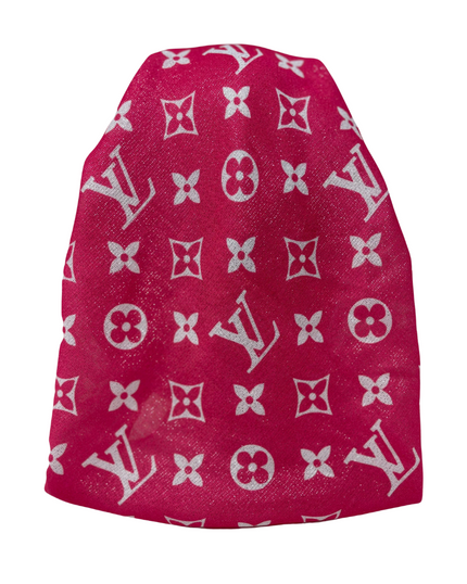 It's Younique OB-LV-HOT Hot Pink LV Inspired Pre-Tied Open Back Bandanna with Velvet Grip Myselflingerie.com
