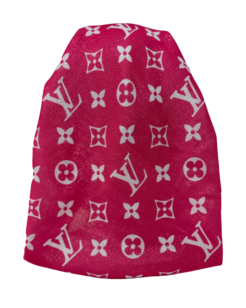 It's Younique OB-LV-HOT Hot Pink LV Inspired Pre-Tied Open Back Bandanna with Velvet Grip Myselflingerie.com