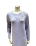 Verdiani 4301 Lavender Lace Applique Pull On Modal Nightgown Myselflingerie.com