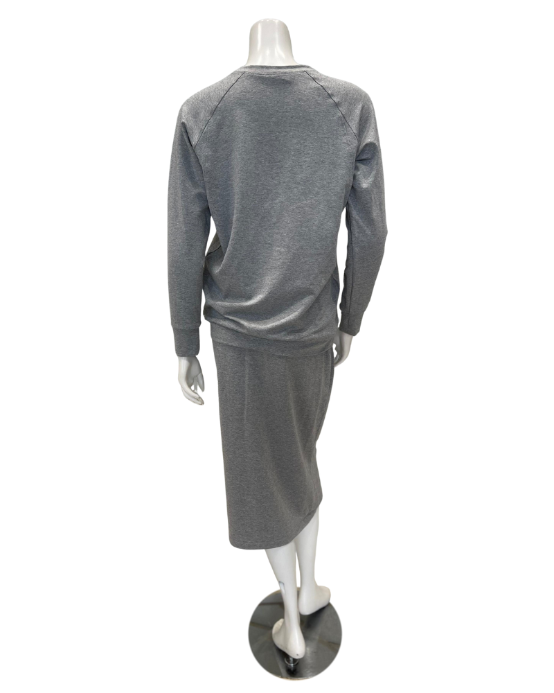 Jackie O' 2PC-TSHIRT-GRY Grey Lounger Top & Skirt Set Myselflingerie.com