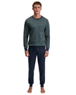 Calida 41282 #549 Dark Glen Relax Comfy Men's 100% Cotton Pajamas Set with Cuff Myselflingerie.com