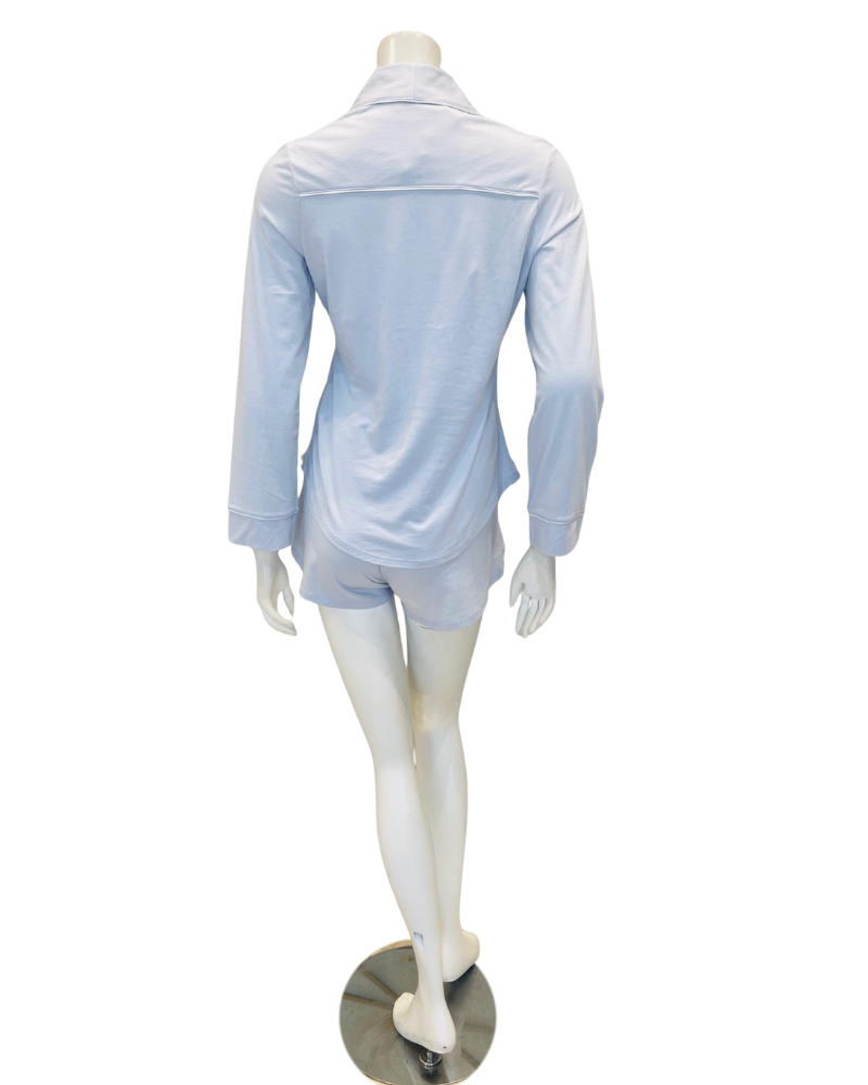 Cosabella PIMAL9563 Mattina/White Pima Lusso Cotton Blend Long Sleeve Shorts Pajamas Set Myselflingerie.com