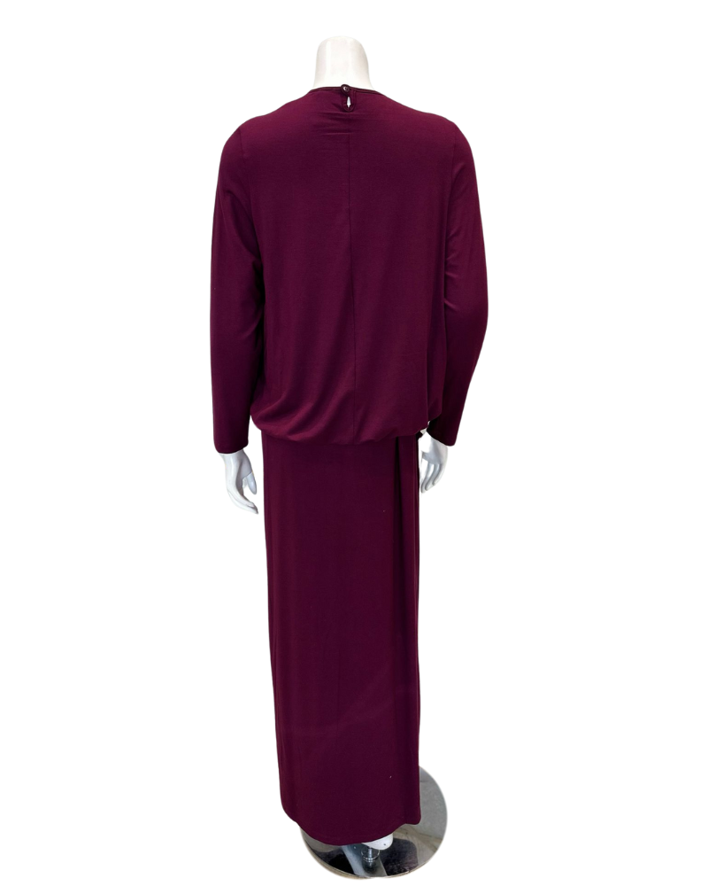 Velvet AN1861WN Wine Drawstring Modal Nursing Nightgown Myselflingerie.com