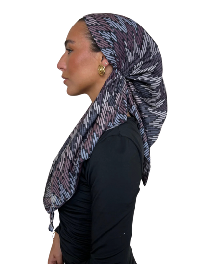 Scarf Bar Taupe Chevron Open Back Adjustable Pre-Tied Bandanna with Velvet Grip Myselflingerie.com