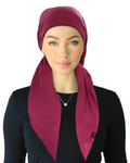 SPC309A-BRY Berry Solid Fringe Design Adjustable Closed Back Pre-Tied Bandanna