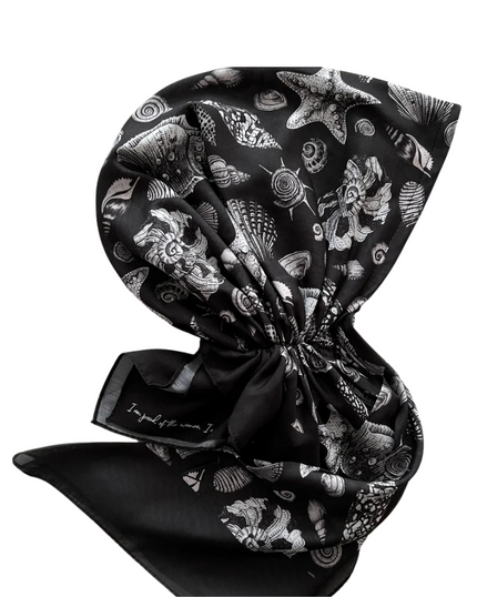 Valeri Seashell Medley Adjustable Pre-Tied Bandanna with Full Grip Myselflingerie.com