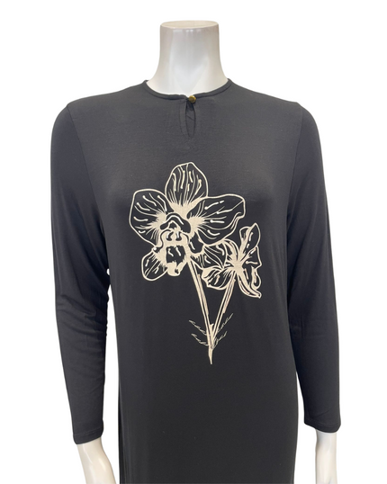 Lunderbeck N5198 Black Orchid 3D Pull On Modal Nightgown Myselflingerie.com