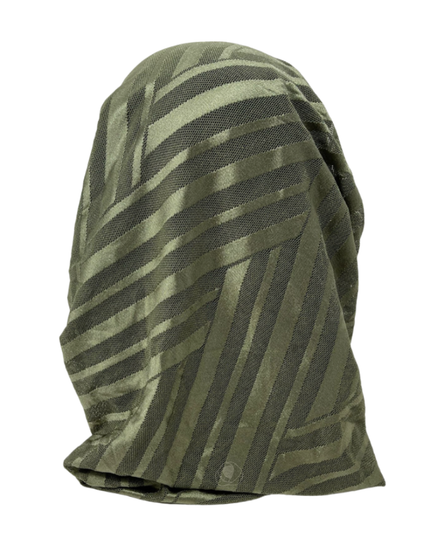 Ahead VT2601 Olive Green Waverly Mesh Versatile Style Long Tails Open Back Pre-Tied Bandanna Myselflingerie.com