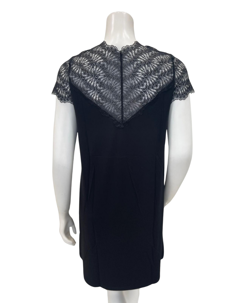 Oh! Zuza 4515 Black Sheer Lace Neck Modal Nightshirt Myselflingerie.com