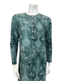 Plush PM N5079-24A Atlantic Green Camo Design Cotton Button Down Nightgown Myselflingerie.com