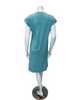 Iora Lingerie 25114 Wedgewood Blue V Lace Trim Cap Sleeve 100% Organic Cotton Nightshirt Myselflingerie.com