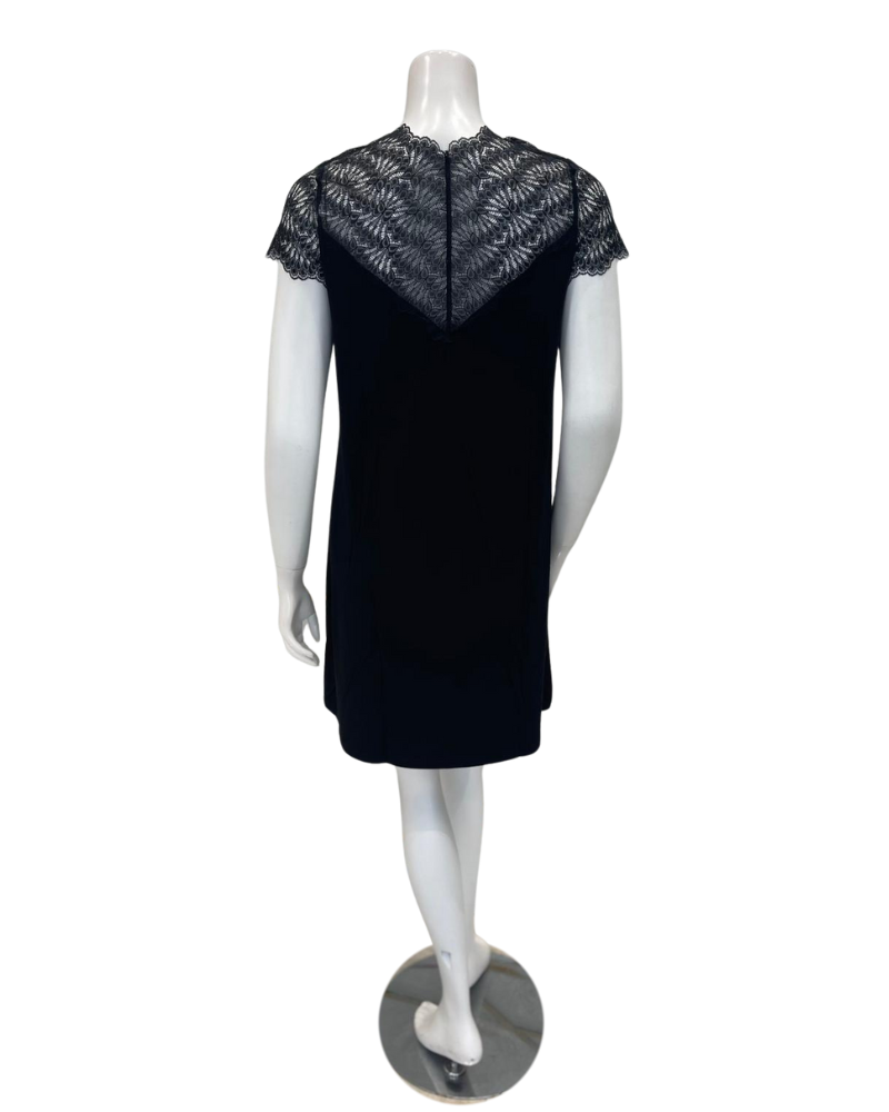 Oh! Zuza 4515 Black Sheer Lace Neck Modal Nightshirt Myselflingerie.com