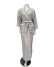 Iora Lingerie 25309C Beige 100% Cotton Waffle Wrap Robe with Trim Myselflingerie.com