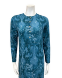 Plush PM N5079-24A Dark Teal Camo Design Cotton Button Down Nightgown Myselflingerie.com