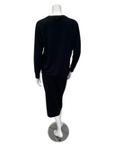 Jackie O' 2PC-TSHIRT-BLK Black Lounger Top & Skirt Set Myselflingerie.com