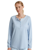 Calida 15454 + 29273 Harmony Blue Favourites 100% Cotton Pajamas Set Myselflingerie.com