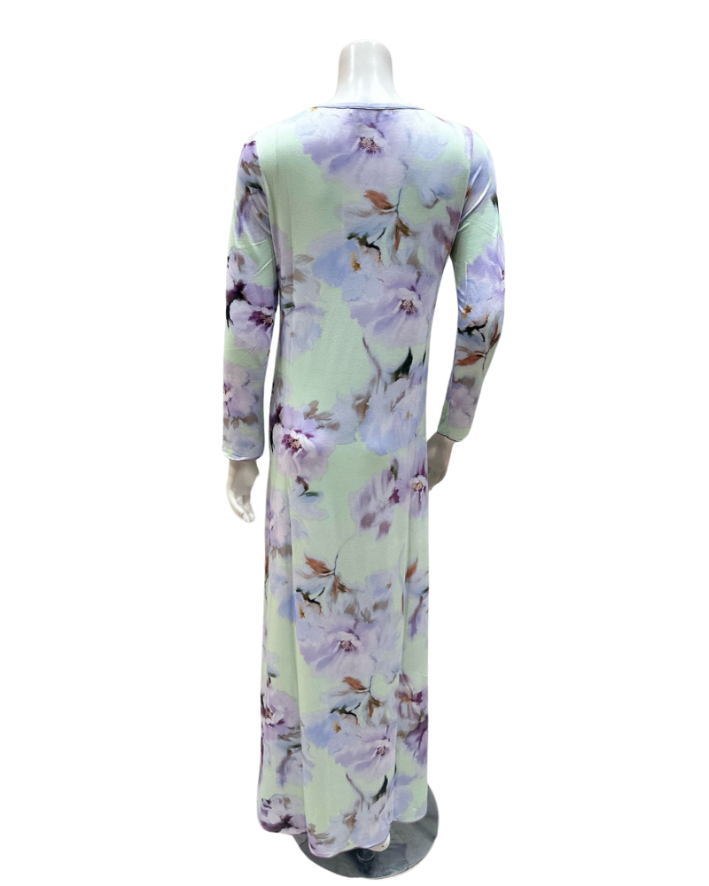 Verdiani 4306 Lavender Watercolor Print Pull On Modal Nightgown Myselflingerie.com